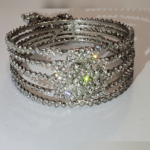 Vtg. Statement Rhinestones Bangle - Picture 3 of 10